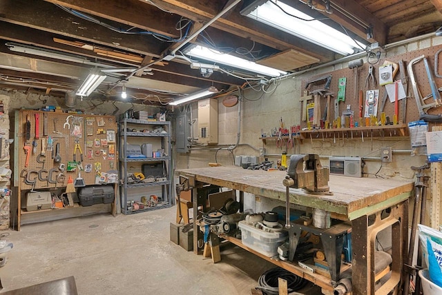 2901 W Forest Hill Ave, Franklin, WI 53132 - unfinished basement featuring a workshop area