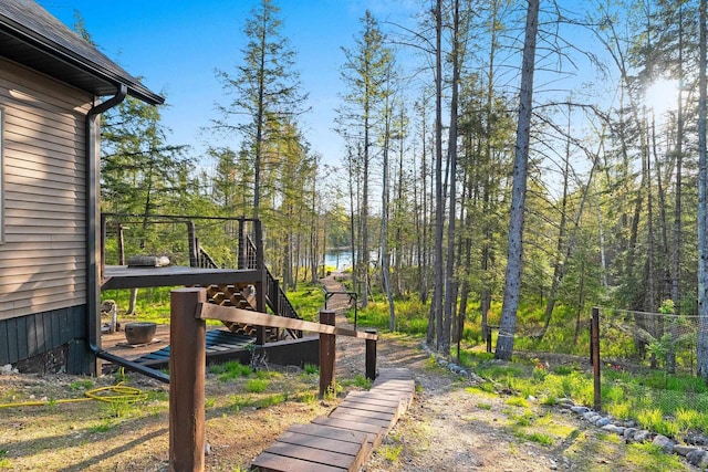W6554 Wolf Lake Rd, Wausaukee, WI 54177 - view of yard with a water view