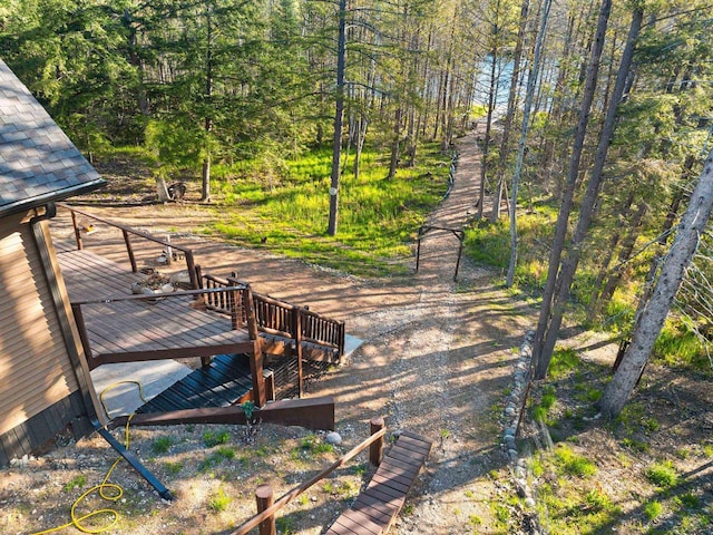 W6554 Wolf Lake Rd, Wausaukee, WI 54177 - dock with a wooden deck