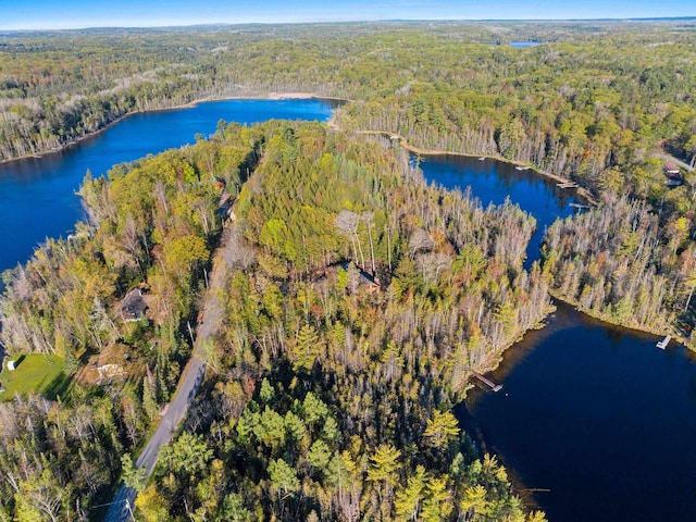 W6554 Wolf Lake Rd, Wausaukee, WI 54177 - aerial view of property and surrounding area featuring a heavily wooded area and a large body of water
