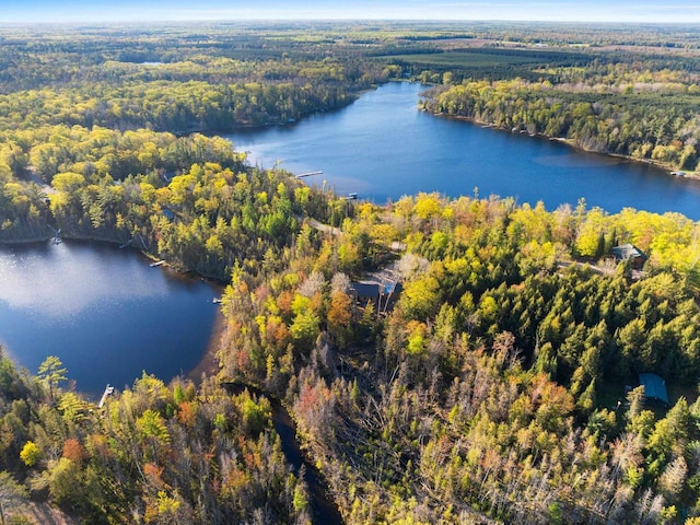 W6554 Wolf Lake Rd, Wausaukee, WI 54177 - aerial overview of property's location with a forest and a large body of water
