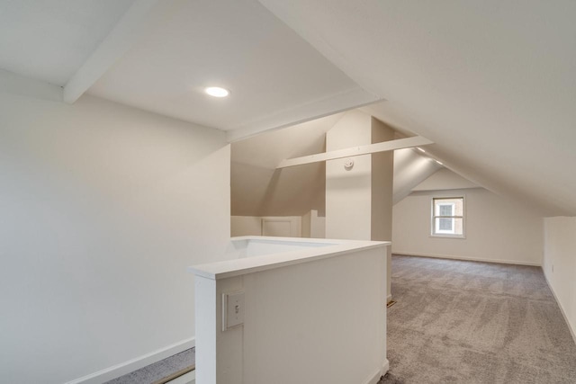1904 75th St, Kenosha, WI 53143 - bonus room featuring light carpet, lofted ceiling, recessed lighting, and baseboards