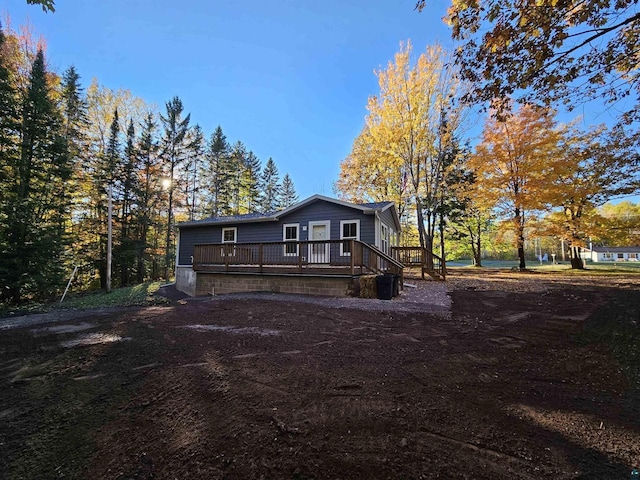 37375 E Bresette Hill Rd, Bayfield, WI 54814 - view of home's exterior with a wooden deck