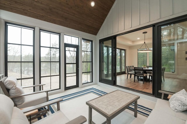 W329N6597 Forest Dr, Hartland, WI 53029 - sunroom / solarium featuring vaulted ceiling
