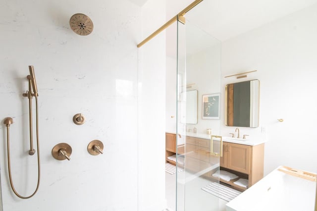 W329N6597 Forest Dr, Hartland, WI 53029 - bathroom with vanity and a shower