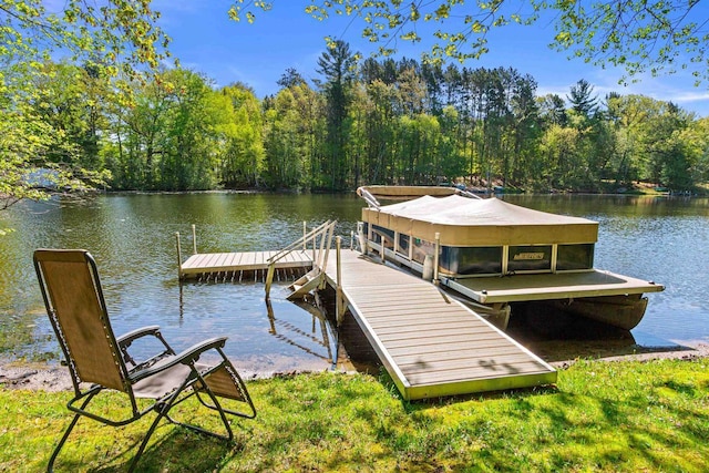 N1124 County Rd E, Waupaca, WI 54981 - dock with a water view and a view of trees