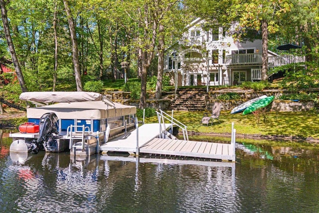 N1124 County Rd E, Waupaca, WI 54981 - dock area featuring a water view and boat lift