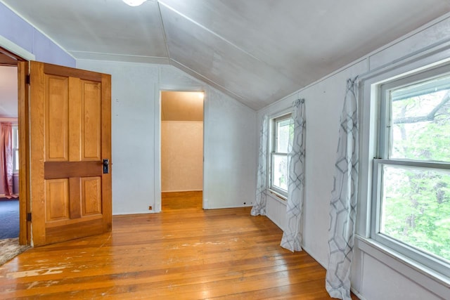 3218 Aalseth Ln, Stoughton, WI 53589 - spare room with lofted ceiling and light wood finished floors