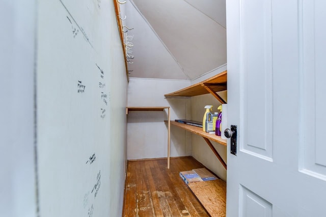 3218 Aalseth Ln, Stoughton, WI 53589 - walk in closet with wood-type flooring and lofted ceiling
