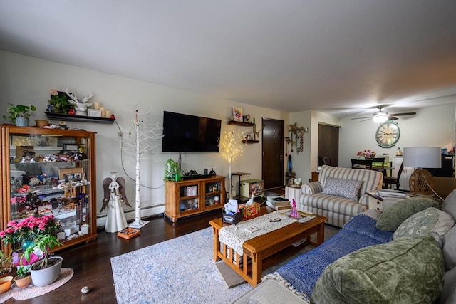 8525 W Waterford Ave Unit 1, Greenfield, WI 53228 - living area with a ceiling fan and wood finished floors