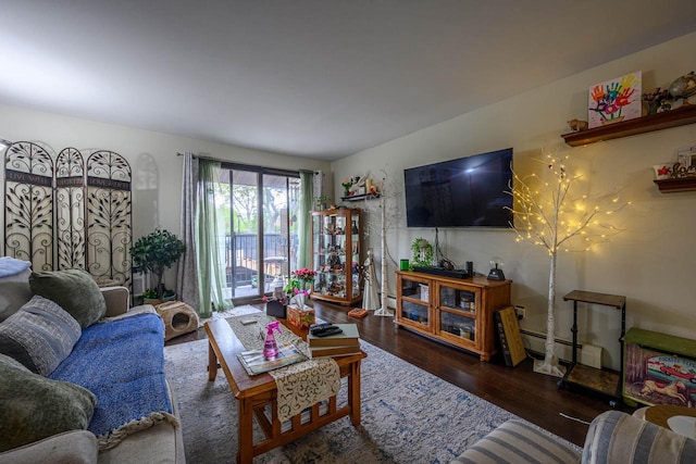 8525 W Waterford Ave Unit 1, Greenfield, WI 53228 - living area with a baseboard radiator and wood finished floors