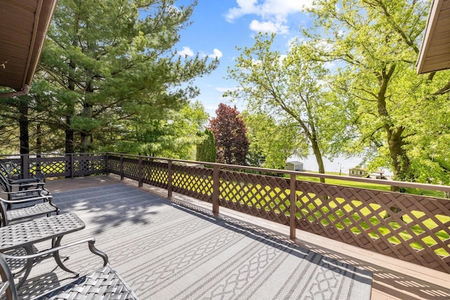 10029 W Spring Rd, Fox Lake, WI 53933 - view of wooden terrace