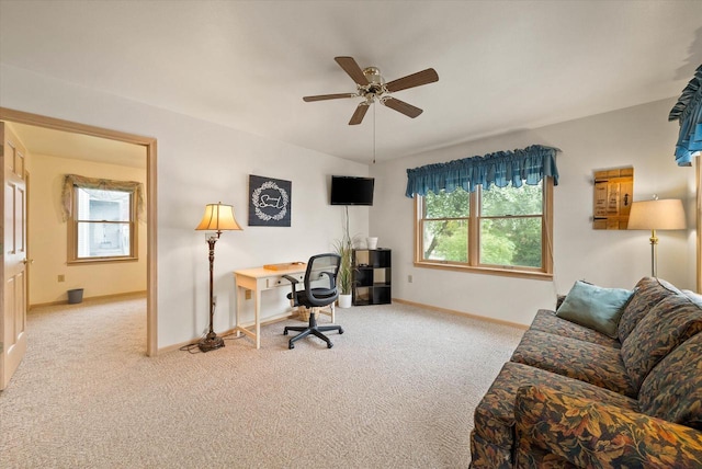 19 Hein Ave, Plymouth, WI 53073 - office with healthy amount of natural light, carpet floors, ceiling fan, and baseboards