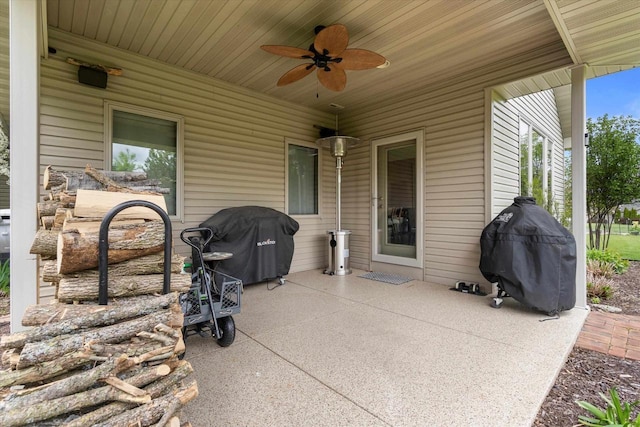 4021 Three Penny Ct, De Pere, WI 54115 - view of patio / terrace with area for grilling and ceiling fan
