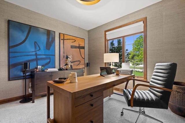 4021 Three Penny Ct, De Pere, WI 54115 - carpeted office space featuring baseboards and wallpapered walls