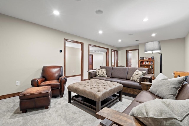 4021 Three Penny Ct, De Pere, WI 54115 - living area featuring recessed lighting, light carpet, and baseboards