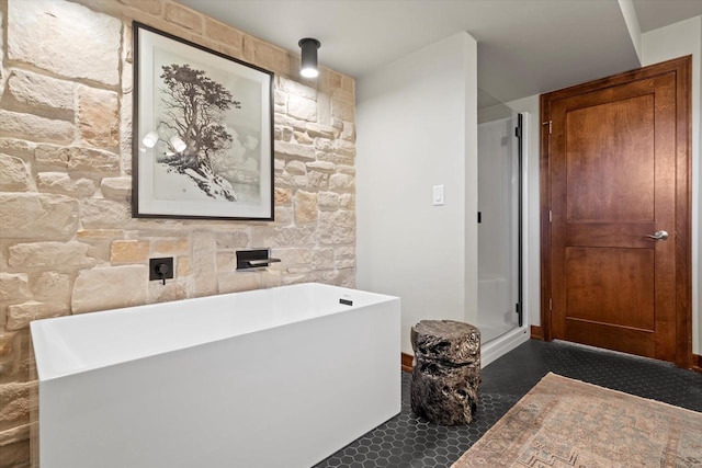 4021 Three Penny Ct, De Pere, WI 54115 - full bath with a soaking tub and a stall shower