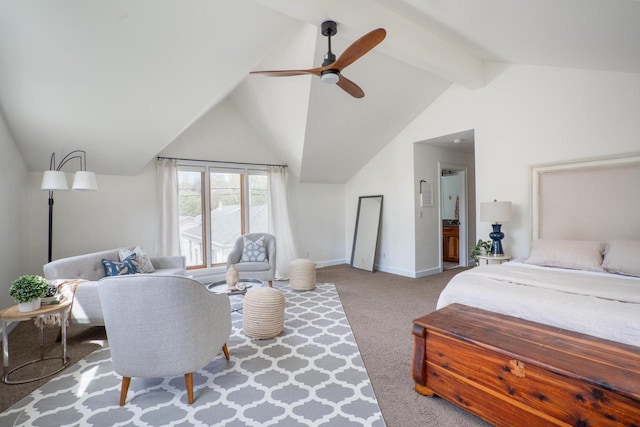4781 N Idlewild Ave, Whitefish Bay, WI 53211 - bedroom with carpet flooring, baseboards, ensuite bathroom, and a ceiling fan