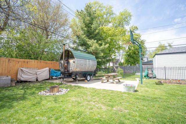 4781 N Idlewild Ave, Whitefish Bay, WI 53211 - view of yard with a fire pit and a patio