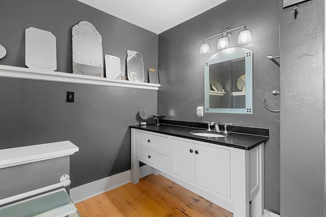 4105 Lime Kiln Rd, Green Bay, WI 54311 - bathroom featuring wood finished floors and vanity