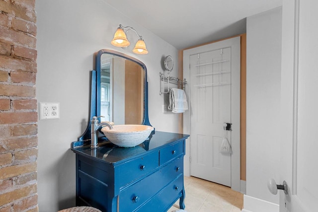 4105 Lime Kiln Rd, Green Bay, WI 54311 - bathroom with vanity and tile patterned floors