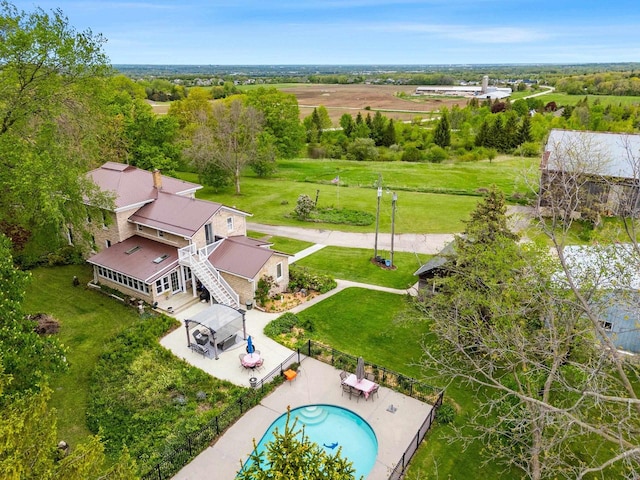 4105 Lime Kiln Rd, Green Bay, WI 54311 - view from above of property featuring a pool