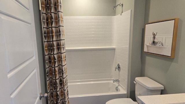 509 Oak Opening Dr, Stoughton, WI 53589 - full bath featuring toilet, shower / bathtub combination with curtain, and vanity