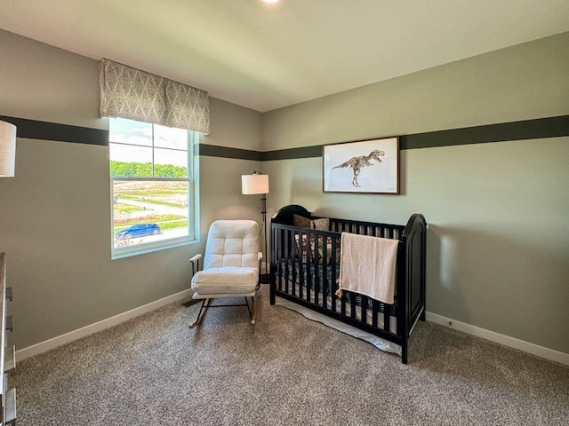 509 Oak Opening Dr, Stoughton, WI 53589 - carpeted bedroom with baseboards and a nursery area