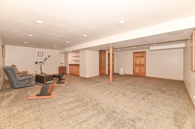 9165 S 47th St, Franklin, WI 53132 - unfurnished living room with recessed lighting, carpet flooring, and baseboards
