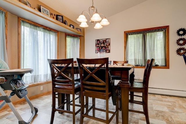 4100 15th St, Menominee, MI 49858 - dining space featuring plenty of natural light, a chandelier, and baseboards