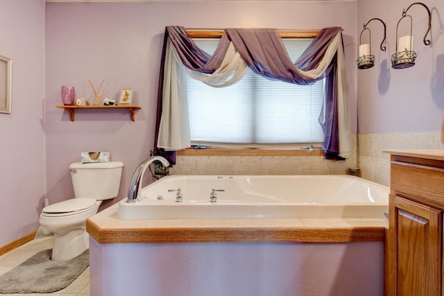 4100 15th St, Menominee, MI 49858 - full bath featuring healthy amount of natural light, toilet, a garden tub, and vanity