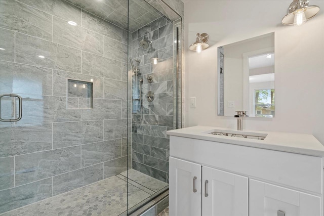 6600 N Ballard Rd, Appleton, WI 54913 - full bath featuring a stall shower and vanity