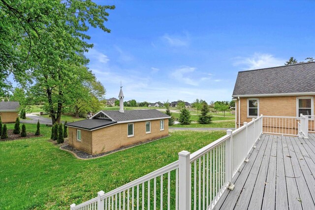6600 N Ballard Rd, Appleton, WI 54913 - deck featuring a yard