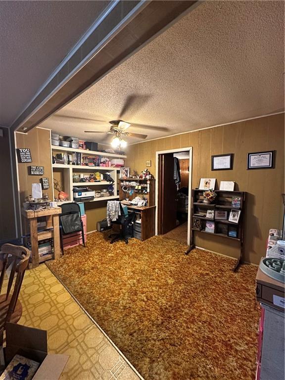 315 Armstrong Ave, Black River Falls, WI 54615 - office space featuring a textured ceiling and a ceiling fan