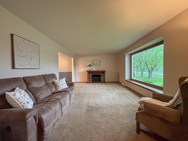 21755 W N Ave, Brookfield, WI 53045 - living area with light carpet and a fireplace