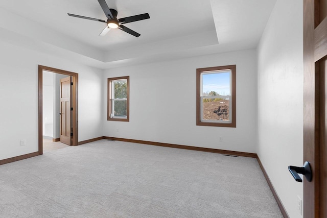 513 Kirkland Ave, Algoma, WI 54201 - spare room featuring healthy amount of natural light, light colored carpet, and a tray ceiling