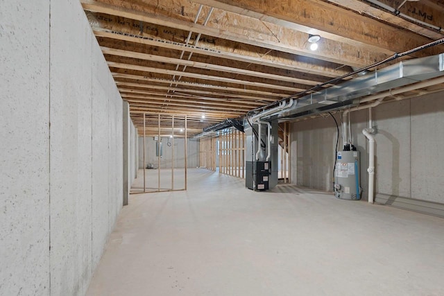 513 Kirkland Ave, Algoma, WI 54201 - unfinished basement featuring water heater and heating unit