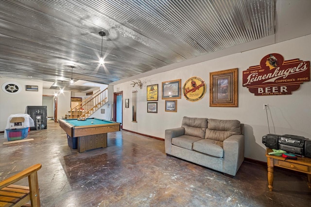 S91W35161 Prairie Ct, Eagle, WI 53119 - recreation room with concrete floors and billiards