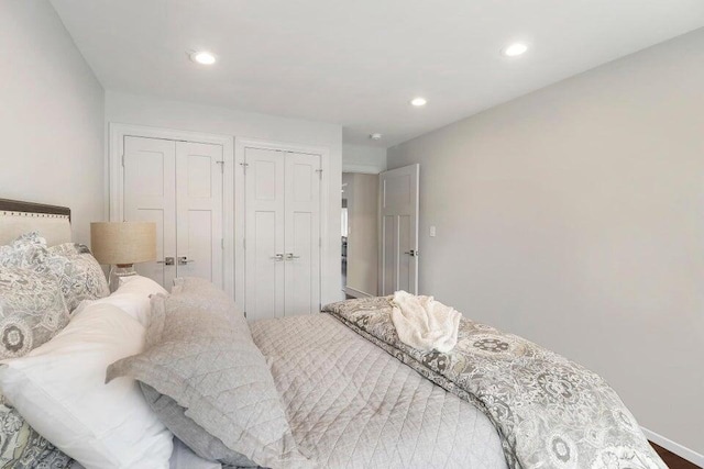 24722 84th St, Salem, WI 53168 - bedroom with two closets and recessed lighting
