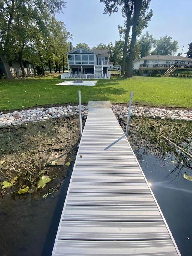 24722 84th St, Salem, WI 53168 - dock featuring a lawn