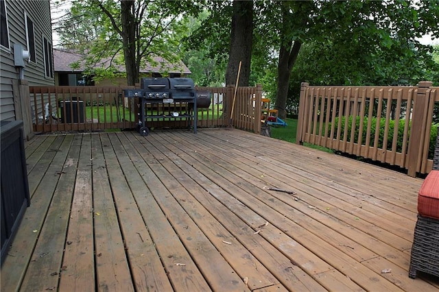 203 E Maple St, Thorp, WI 54771 - view of wooden deck