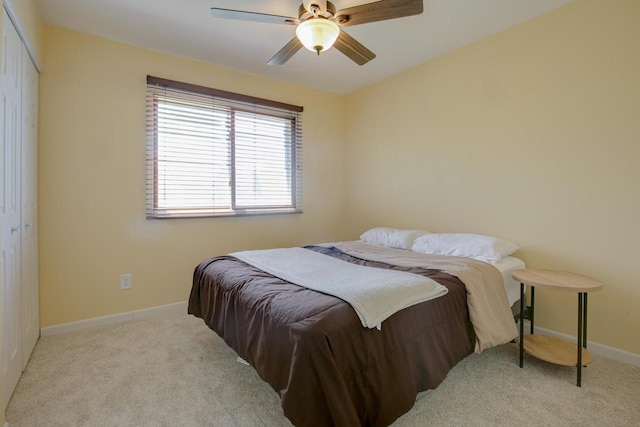 6622 96th Ave, Kenosha, WI 53142 - bedroom with carpet, a closet, a ceiling fan, and baseboards