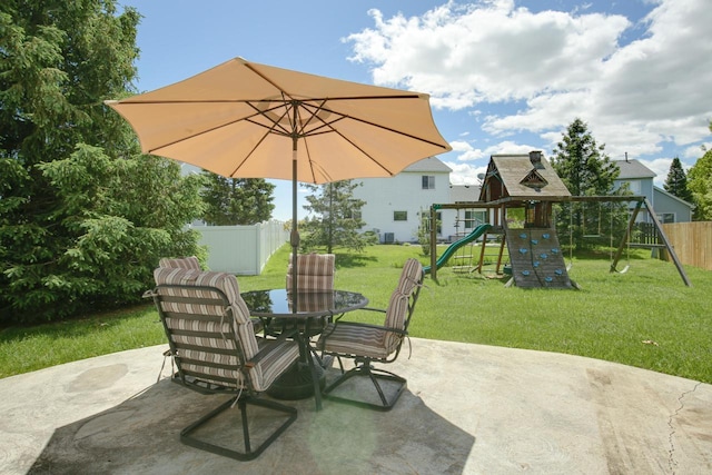 6622 96th Ave, Kenosha, WI 53142 - view of patio / terrace with a playground and outdoor dining space