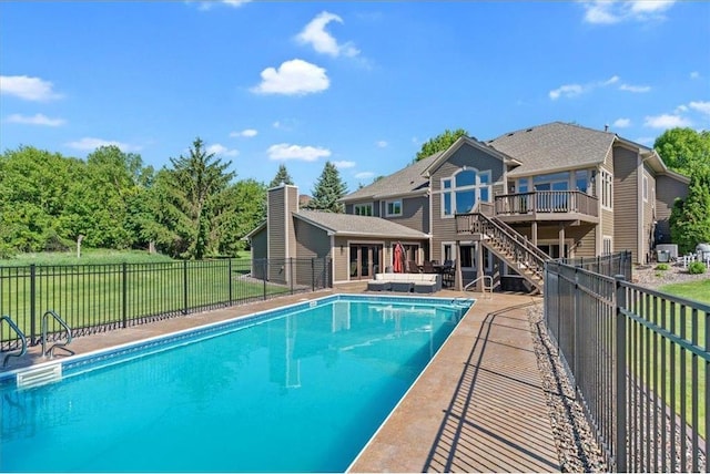15210 Painters Lane Cir, Stillwater, MN 55082 - view of pool with a wooden deck, stairs, and a patio