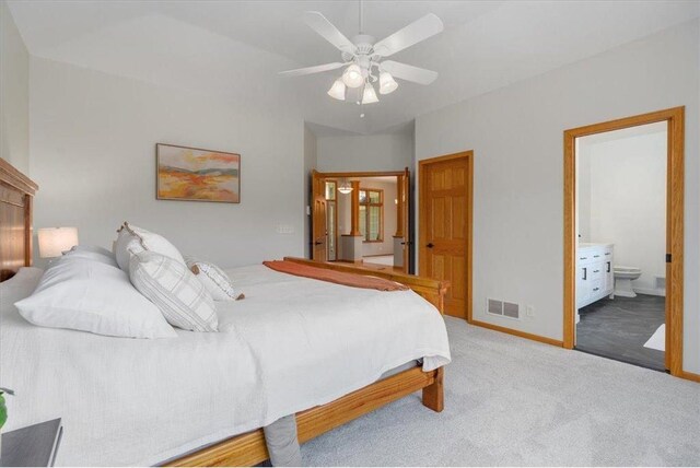 15210 Painters Lane Cir, Stillwater, MN 55082 - bedroom featuring carpet, ensuite bath, a ceiling fan, and baseboards