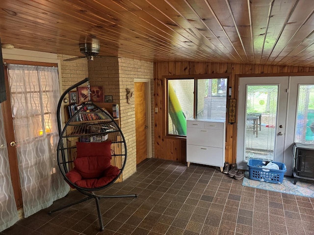1306 Grandview Ave, Oconomowoc, WI 53066 - interior space featuring a wood stove