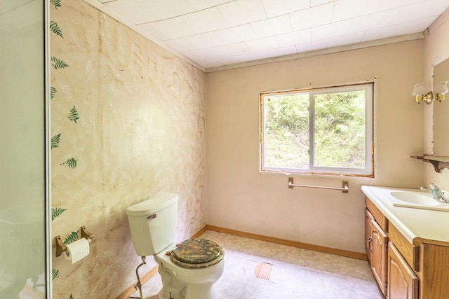 W3703 Scotch Coulee Rd, West Salem, WI 54669 - full bathroom with vanity, toilet, and a shower