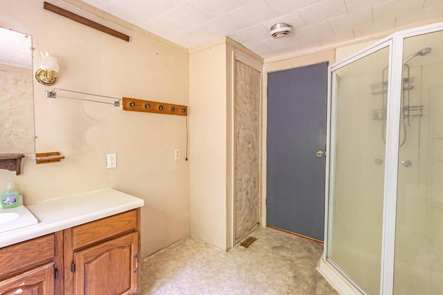 W3703 Scotch Coulee Rd, West Salem, WI 54669 - bathroom featuring a shower stall and vanity