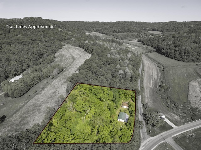 W3703 Scotch Coulee Rd, West Salem, WI 54669 - aerial view of property's location featuring property parcel outlined and a heavily wooded area