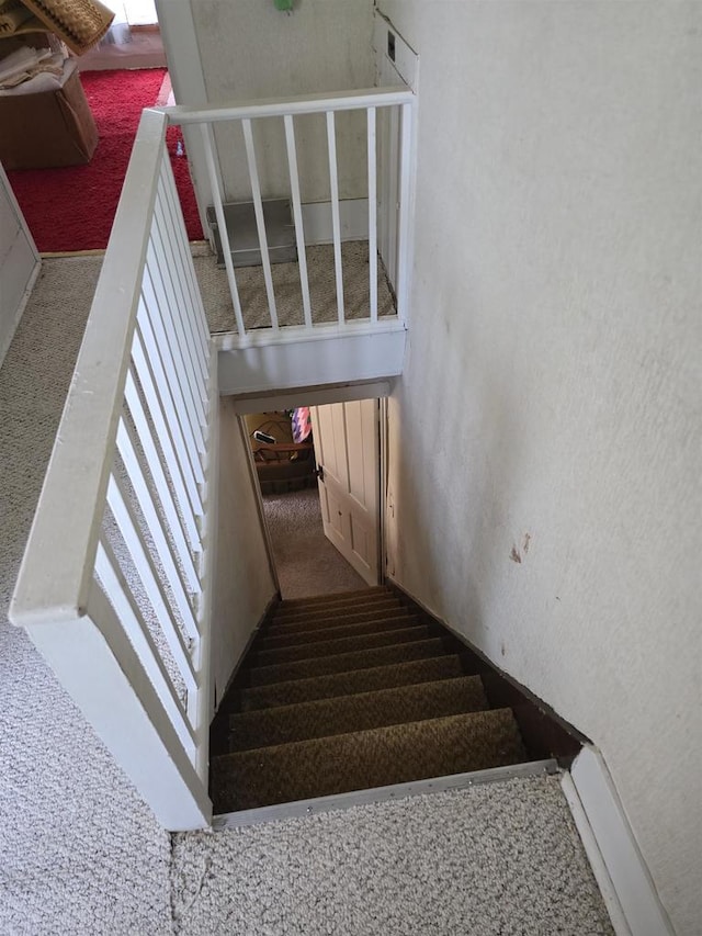 4027 Creamery St, Stitzer, WI 53825 - stairs featuring carpet flooring